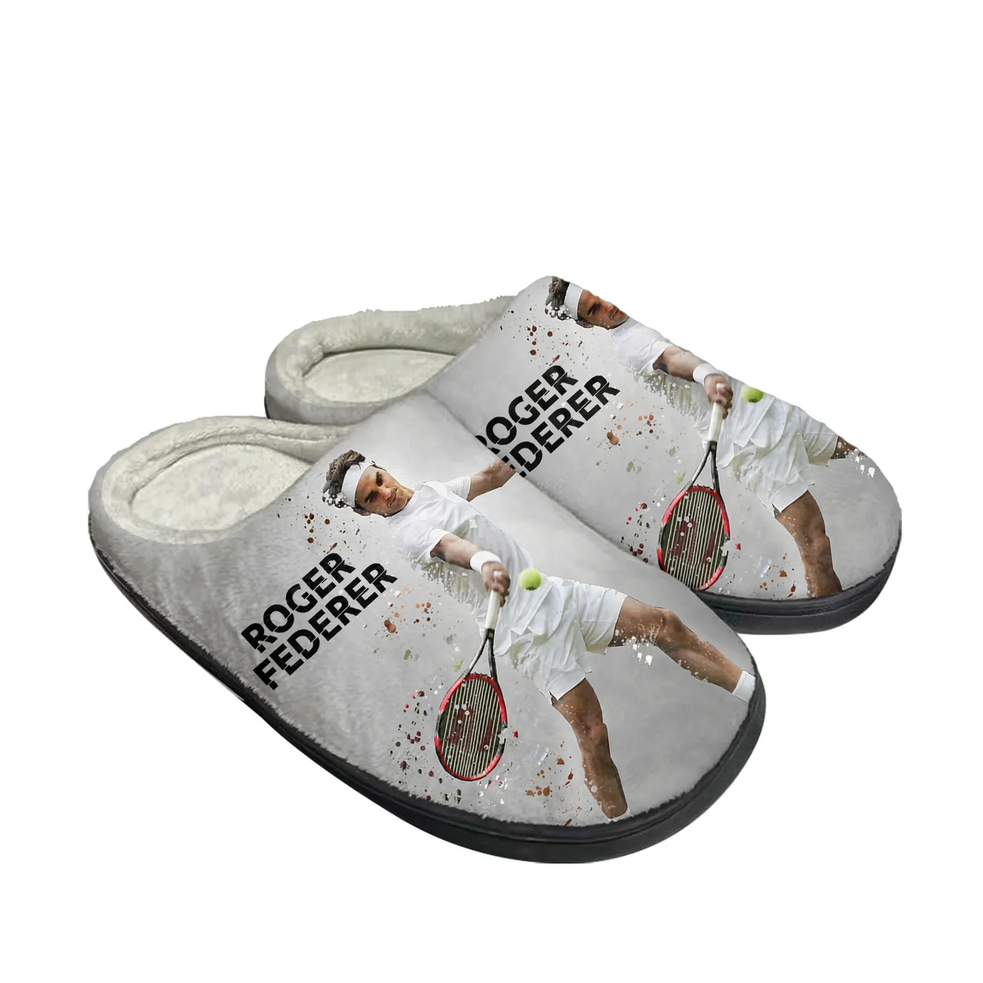 Women Shoes Tennis - テニス王フェデラーホームコットンスリッパメンズレディースぬいぐるみ寝室カジュアル保温靴高品質屋内カスタマイズ靴
