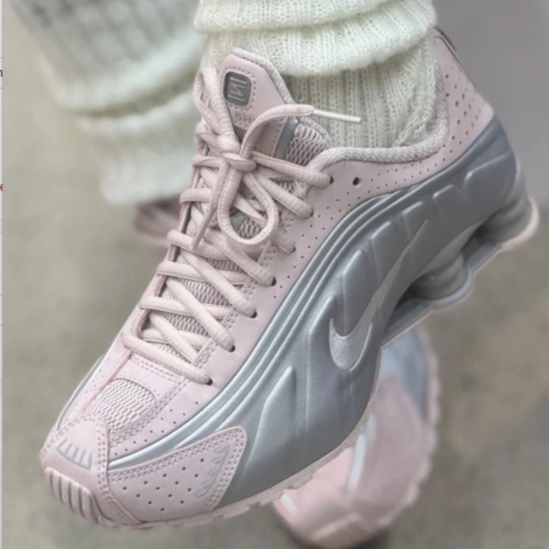 Women Shoes Running Nike - ナイキ ショックス R4 レディース ピンク ベアリーローズ