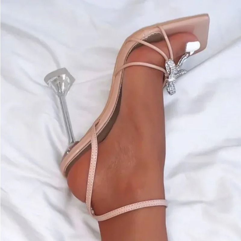 超ハイヒールレディースサンダルファッションスクエアトゥデザイ - Women'S Shoes Quality のレビューと価格
