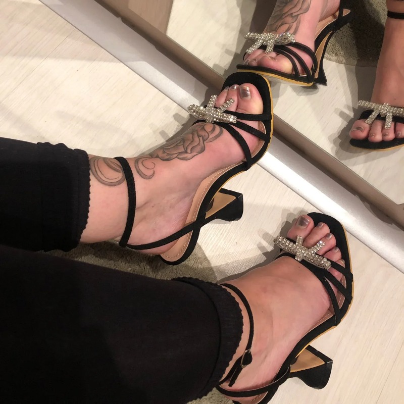 超ハイヒールレディースサンダルファッションスクエアトゥデザイ - Women'S Shoes Quality のレビューと価格