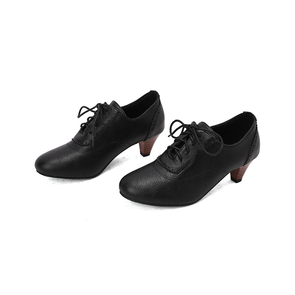 新登場。通気性の良い、茶色と黄色の女性用パンプス。ファッショ - Oxford Lace Up Women のレビューと価格