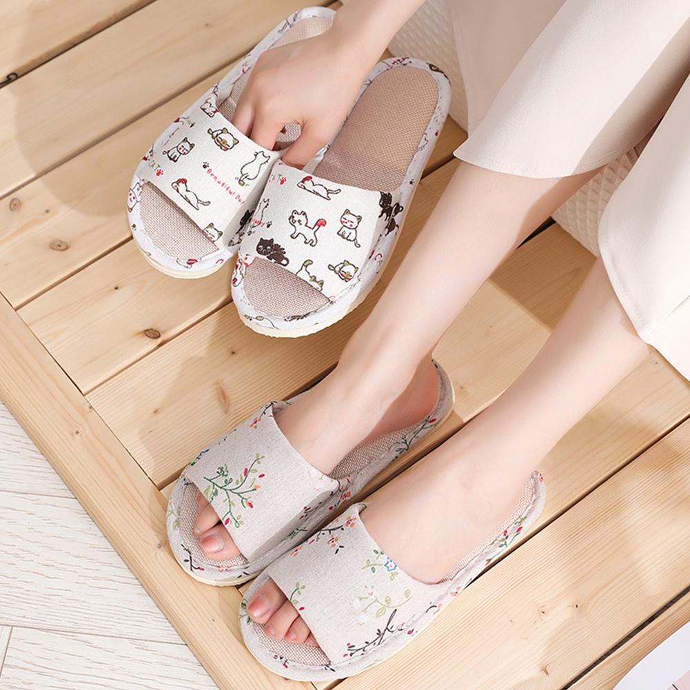 女性用亜麻スリッパ、ホームスリッパ、リネンサマースリッパ、軽 - Mule Slip On のレビューと価格
