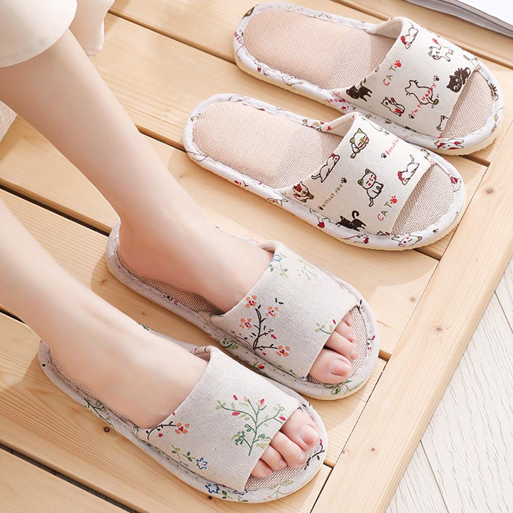 女性用亜麻スリッパ、ホームスリッパ、リネンサマースリッパ、軽 - Mule Slip On のレビューと価格