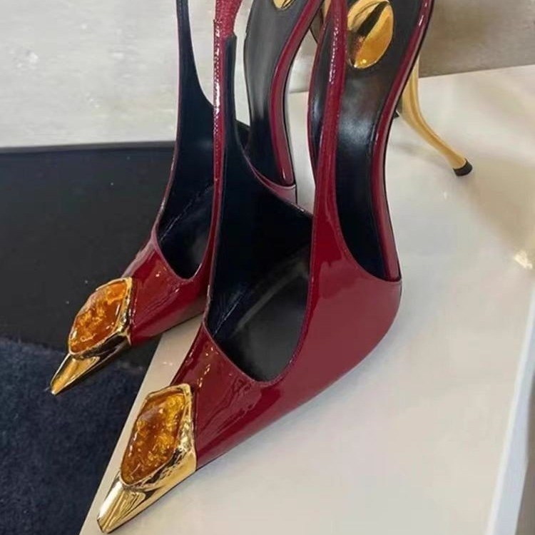 スタースタイル宝石メタルトゥパテントレザー女性パンプスファッ - Women'S Shoes Quality のレビューと価格