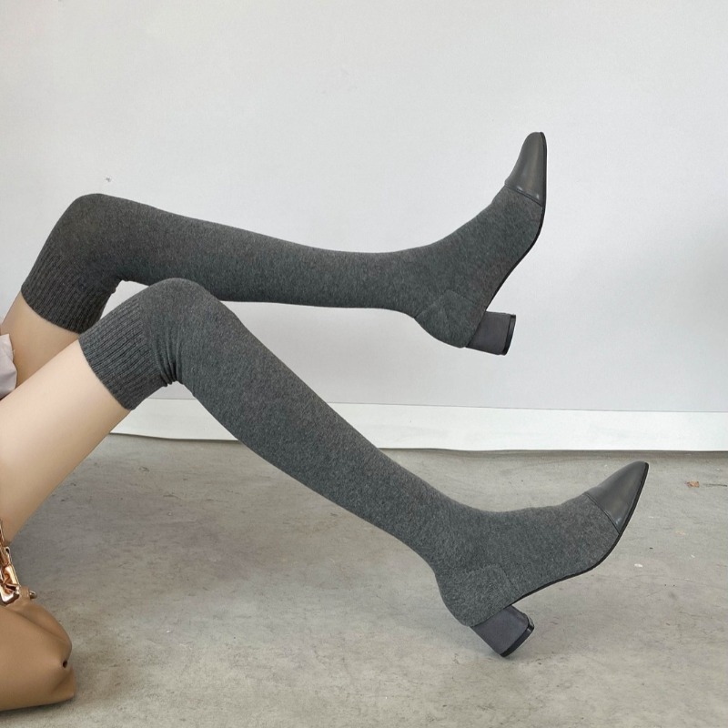 ハイニーソックスシューズ 2025年 春秋新作 シングルブー - Sock Boot Women のレビューと価格