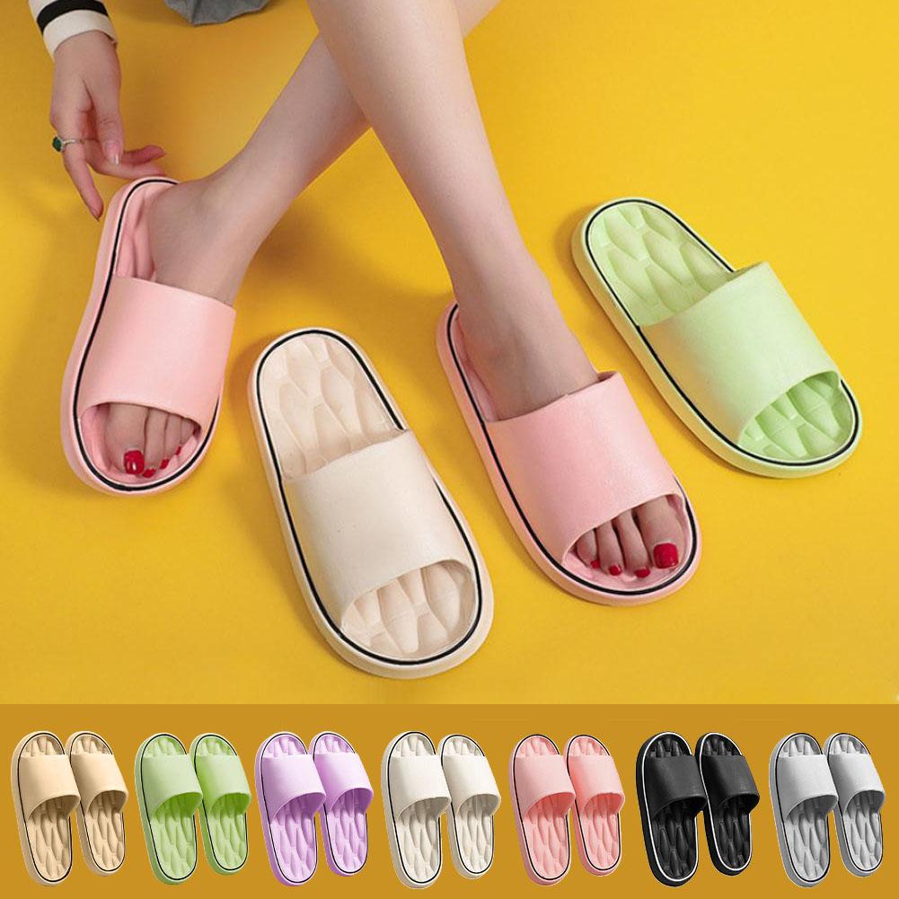 カップル用ライン柄スリッパ - 夏用滑り止め室内スライド、柔 - Mule Slip On のレビューと価格